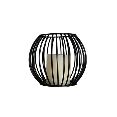 Photophore métal rond 16x14 cm KEMI BLACK SENSEI MAISON
