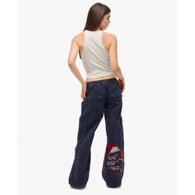 Pantalon cargo brodé taille basse SUPERDRY