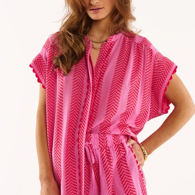 Chemise jacquard de coton manches courtes EKKO WILD