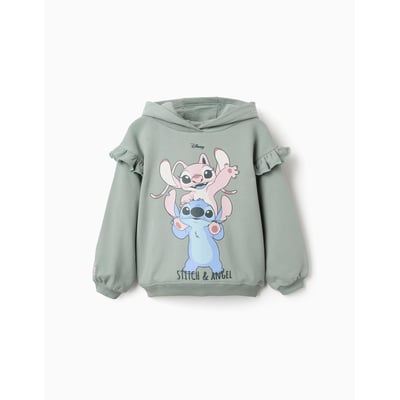 Sweat en coton peigné à capuche et imprimé Stitch & Angel ZIPPY