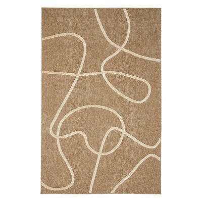 Tapis intérieur effet jute, motif graphique en relief blanc THOMAS SWEEEK