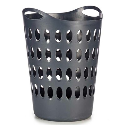 Panier à linge buanderie plastique noir 50L WADIGA
