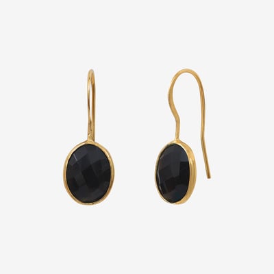 Boucles d'oreilles dorées quartz vert - serti pm CAROLINE NAJMAN