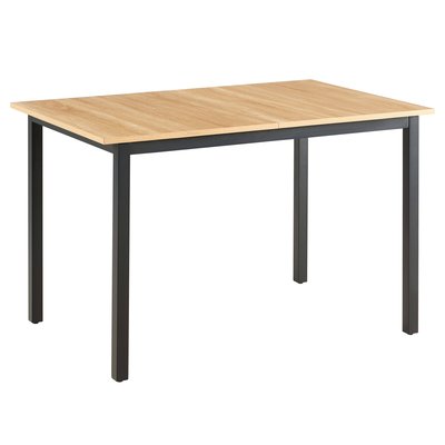 Table à manger rectangulaire(120/160 x 80 x 75 cm) en MDF avec finition mélamine, ARIANE OVIALA