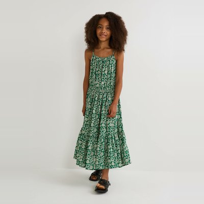 Robe longue à bretelles imprimée en coton MONOPRIX