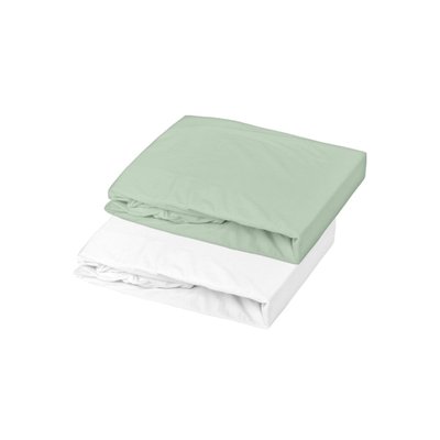 ot de 2 draps housses en coton DOMIVA