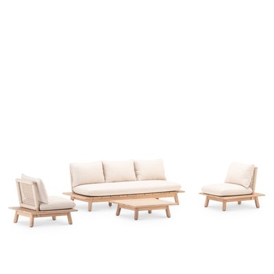 Salon de jardin 5 places, bois, RODAS DEFORA HOME