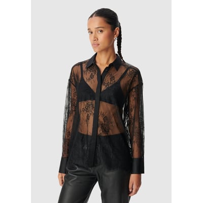 Chemise dentelle col satiné IKKS