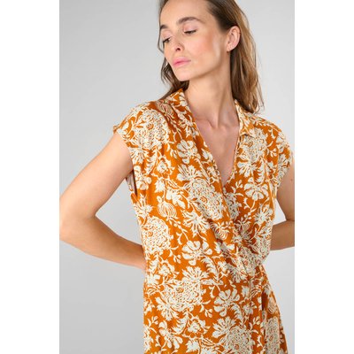Robe longue imprimée, col V LE TEMPS DES CERISES