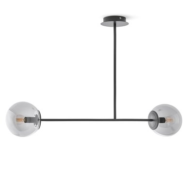 Suspension métal acier et verre fumé, Atea LA REDOUTE INTERIEURS