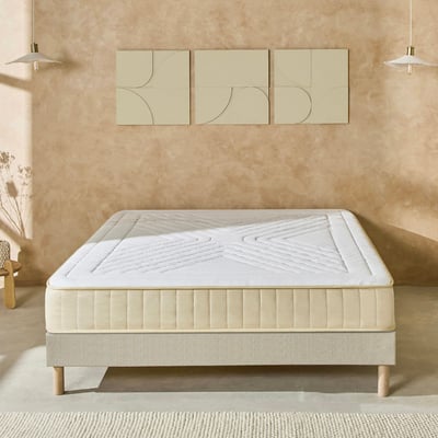 Ensemble Symphonie 2.0 90x200 cm Matelas Mousse + Sommier Bois BELLECOUR