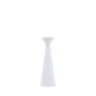 Bougeoir  en aluminium laqué blanc 20cm ORNAMI