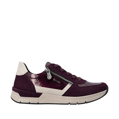 Baskets running violettes à talon compensé bas pourvues de lacets plats RIEKER