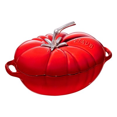 Cocotte Tomate Formes Spéciales Fonte Émaillée Rouge Cerise 25 Cm 2,9l STAUB
