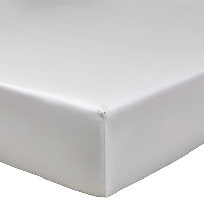 Drap housse uni en satin de coton, Made in France, BRUME A DEMAIN
