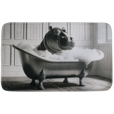 Tapis de bain en polyester Animal 45 x 75 cm Hippo JARDINDECO