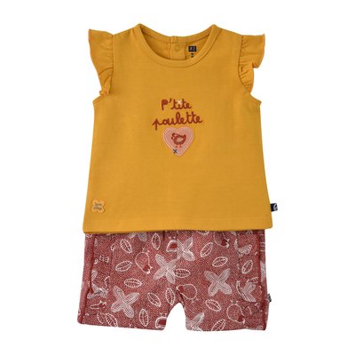 Ensemble t-shirt short rouge enora SUCRE D'ORGE
