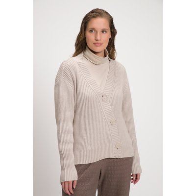Cardigan, tricot bord-côte, décolleté en V ULLA POPKEN
