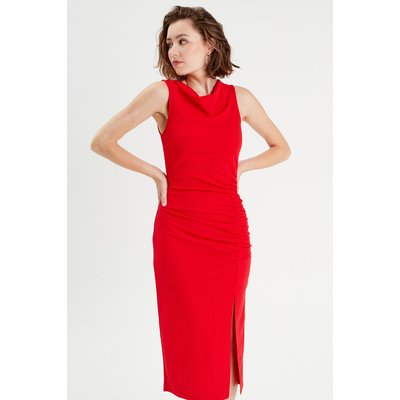 Robe longue ajustée drappée CACHE CACHE