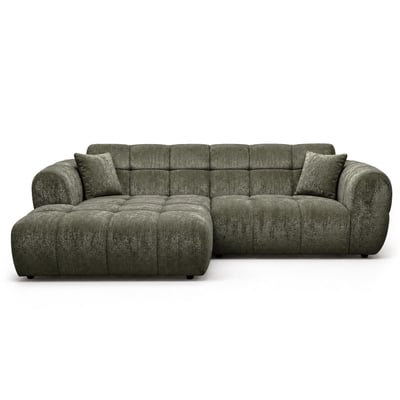 Canapé d'angle gauche en tissu texturé, MINI RAY BEST MOBILIER