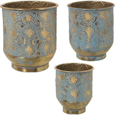 Cache-pots en métal design moderne (lot de 3) RECOLLECTION