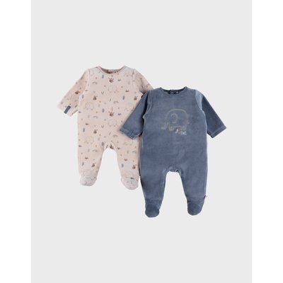 Lot de 2 pyjamas bébé en velours doux NOUKIE'S