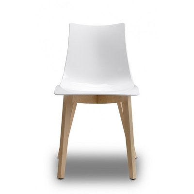 Chaise design avec pieds bois wengé - NATURAL ZEBRA Antishock blanche - Vendu à l'unité - déco originale SCAB DESIGN