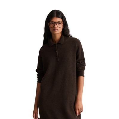 Robe-polo en maille oversize en mélange de laine vierge douce MARC O’POLO DENIM