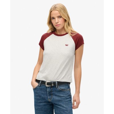 T-shirt en coton bio à manches raglan et à logo Essential SUPERDRY