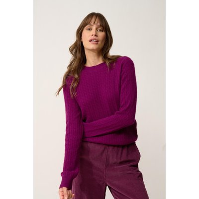 Pull Col Rond Prune Jade JUST CASHMERE