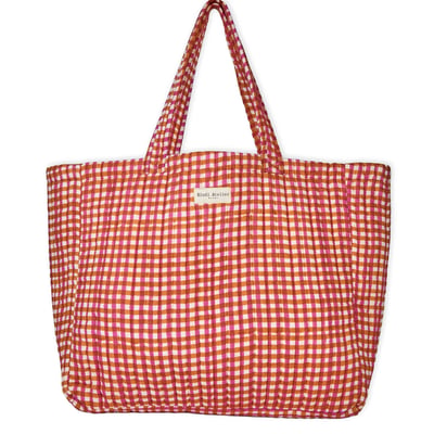 Sac cabas en coton matelassé Tara Camel BINDI ATELIER