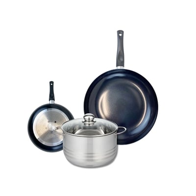 Batterie 2 poêles 20/32cm + 1 faitout 20cm PRIMA BRILLANT ELO
