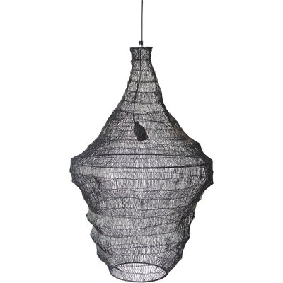 Suspension grillagée design en métal finition zinc pour salon RECOLLECTION