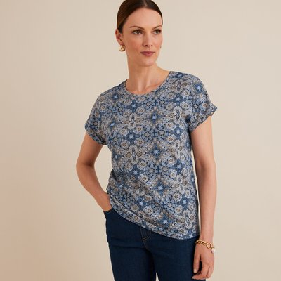 T-shirt imprimé, col rond, manches courtes ANNE WEYBURN