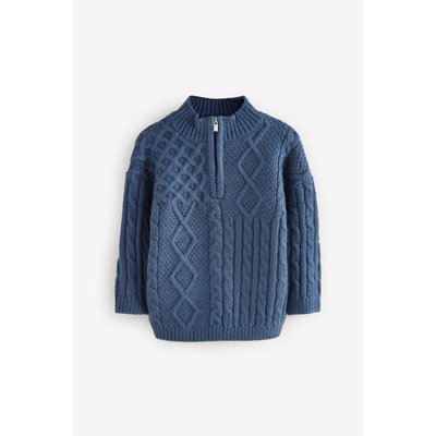 Pull à col zippé en maille torsadée NEXT