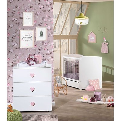 Chambre complète bébé avec lit à barreaux et commode à langer BABY PRICE