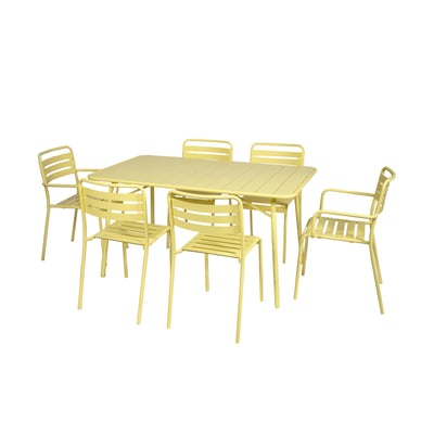 Table de jardin pliante métal + 6 assises AMÉLIA SWEEEK
