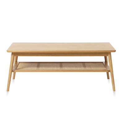 Table basse 2 plateaux 120 cm - Bois et rotin - CAPRI MAISON AUBERTIN