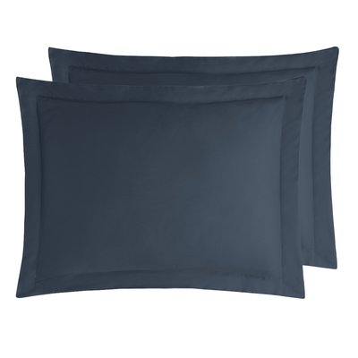 Lot de 2 taies d'oreiller en satin de coton 120 fils VERSALUXE UNI SENSEI MAISON