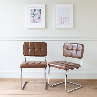 Chaises cantilever en simili, lot de 2, Maria, MARIA HAPPY GARDEN
