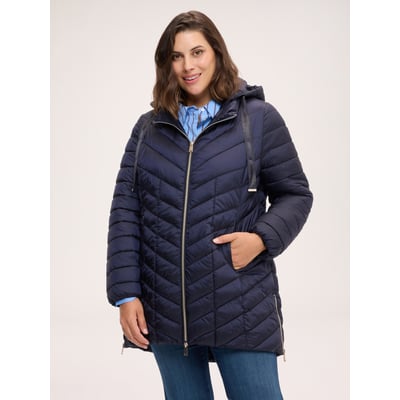 Veste matelassée légère longue avec matelassage à chevrons FIORELLA RUBINO
