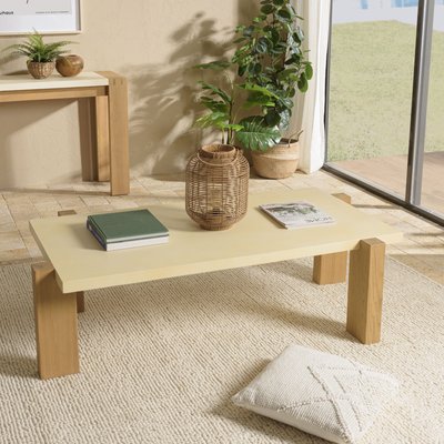 Table basse rectangulaire design chêne et béton BRASILIA PIER IMPORT