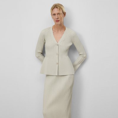 Cardigan à basque en maille côtelée ADOLFO DOMINGUEZ