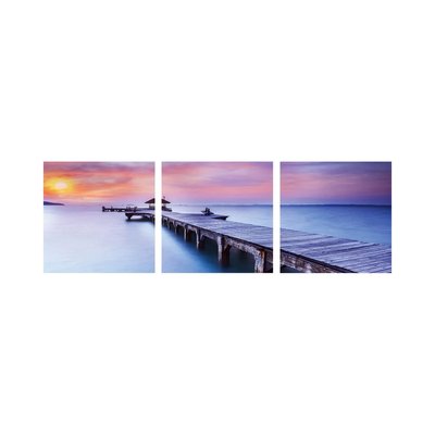 Set de 3 tableaux décoratifs photo Ponton - 50x50cm WADIGA