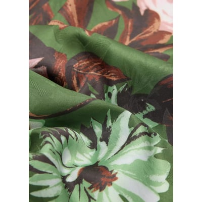 Foulard satiné imprimé à fleurs MANGO