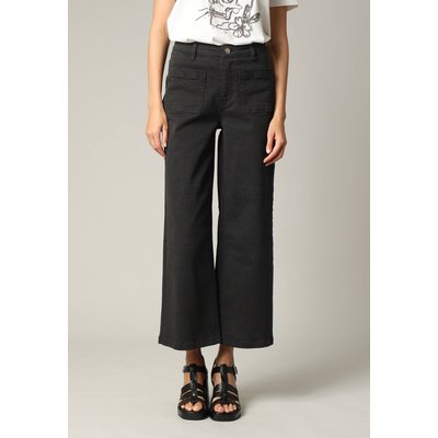 Jean taille haute coupe large en denim noir LILOO DEELUXE