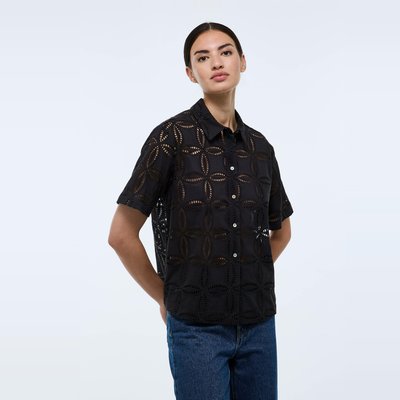 Chemise manches courtes brodée MONOPRIX