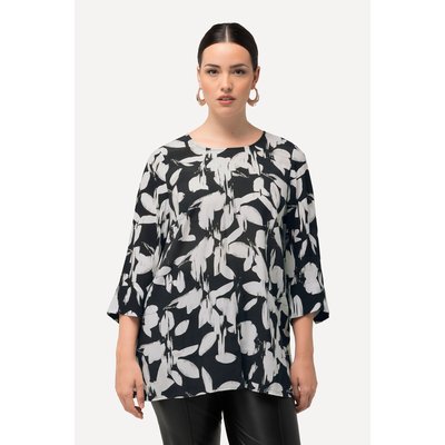 Blouse, feuilles, coupe évasée, col rond ULLA POPKEN