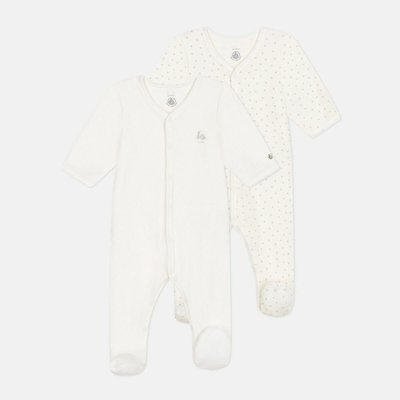 Confezione da 2 pigiami in velluto, tinta unita e stampato PETIT BATEAU