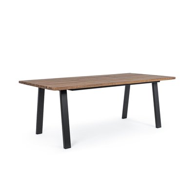 Table de jardin rectangulaire en bois et métal L200 8 personnes - OLERON HELLIN, DEPUIS 1862